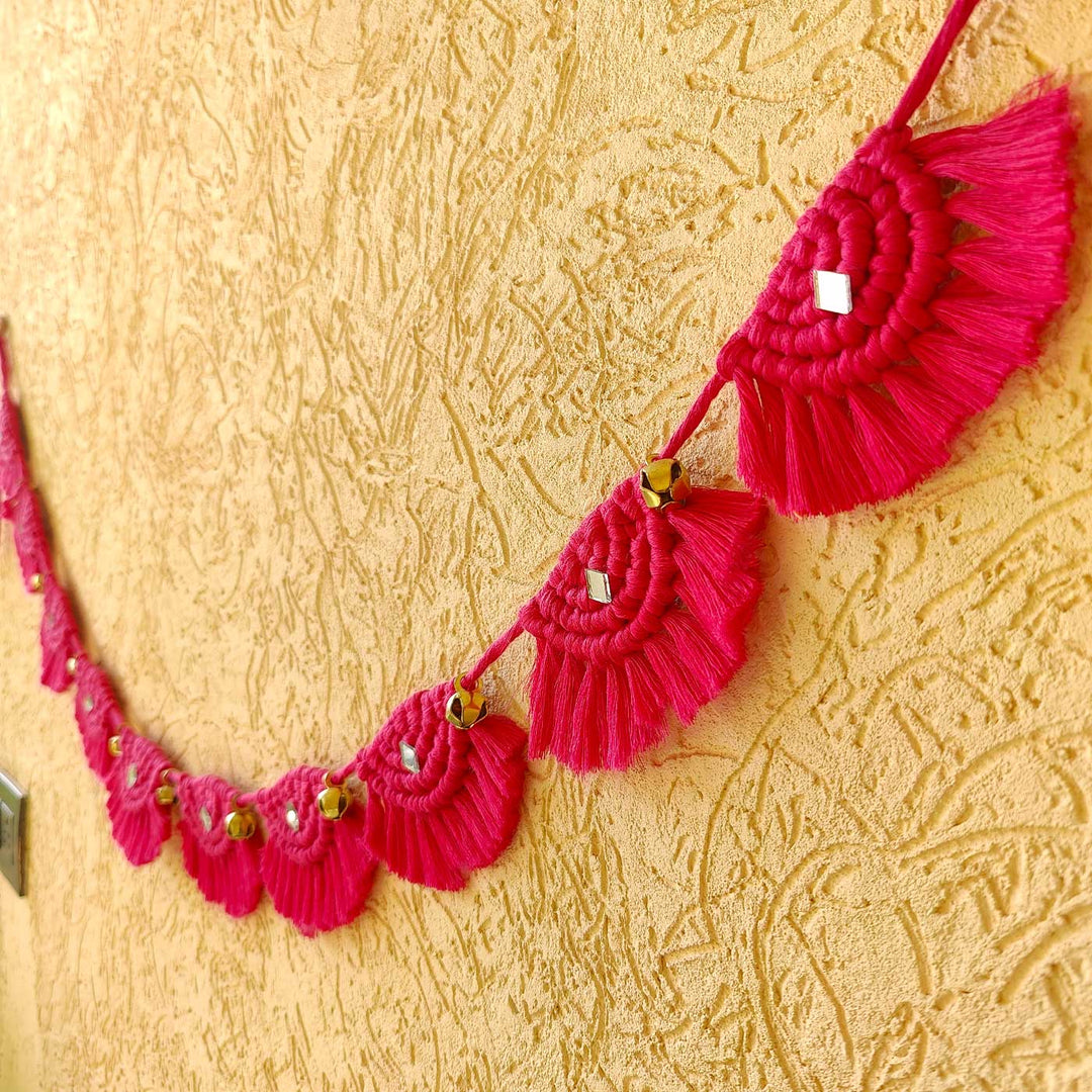40 In | Handmade Macrame Sanskrit Design Cotton Toran