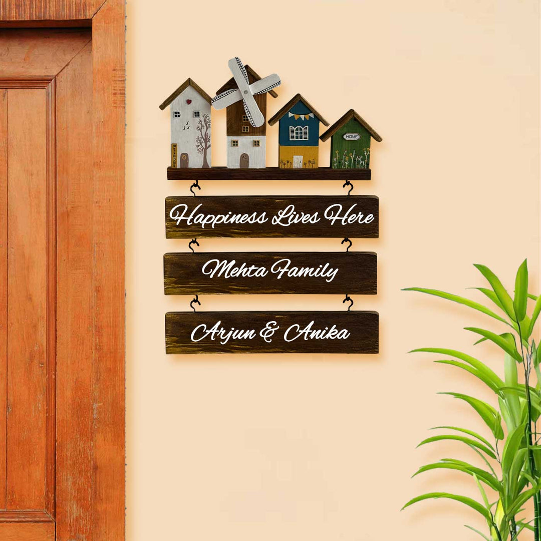 Personalized Mini Windmill Theme Wooden Name Plate
