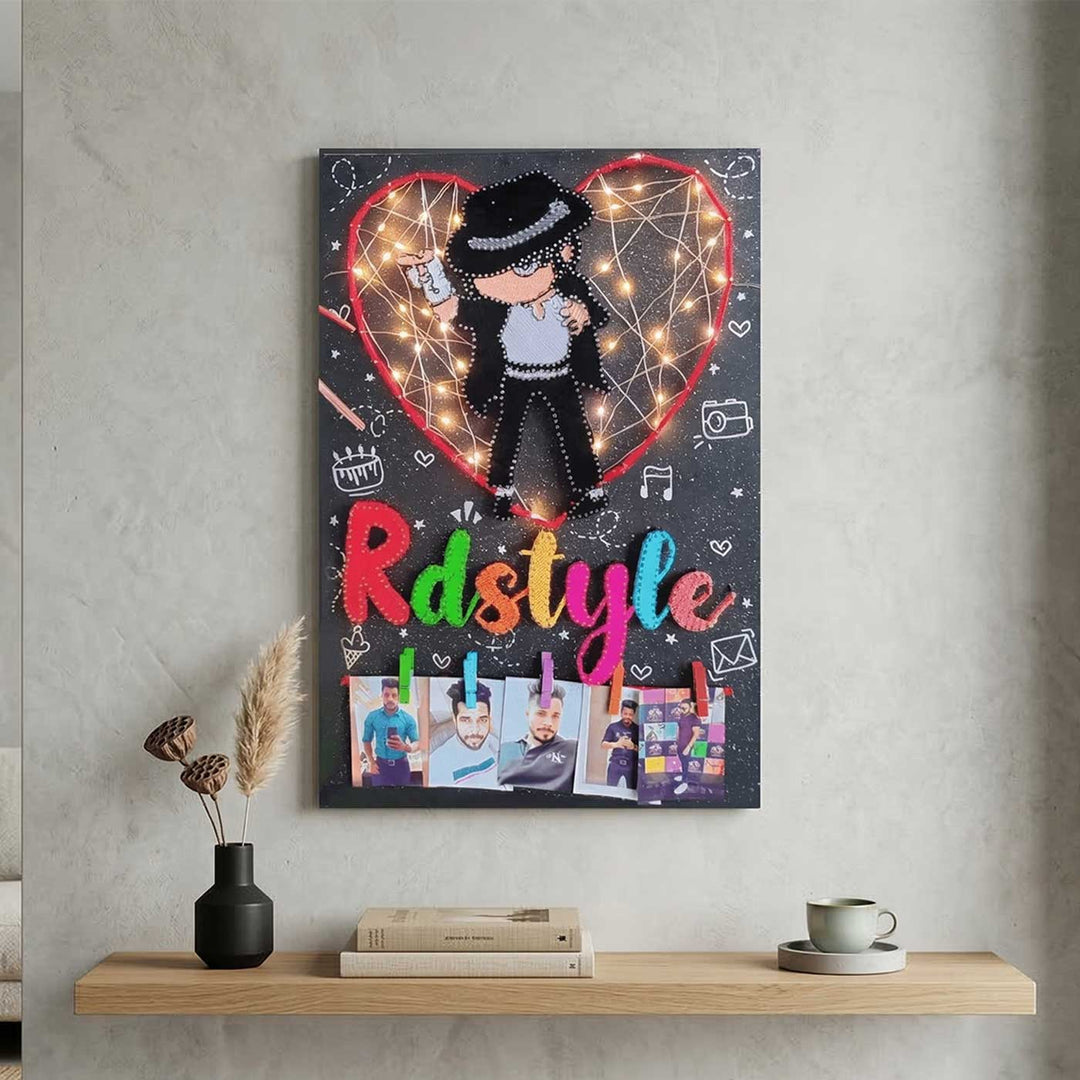 Photo Personalized String Art Dancer Theme Wooden Name Plate
