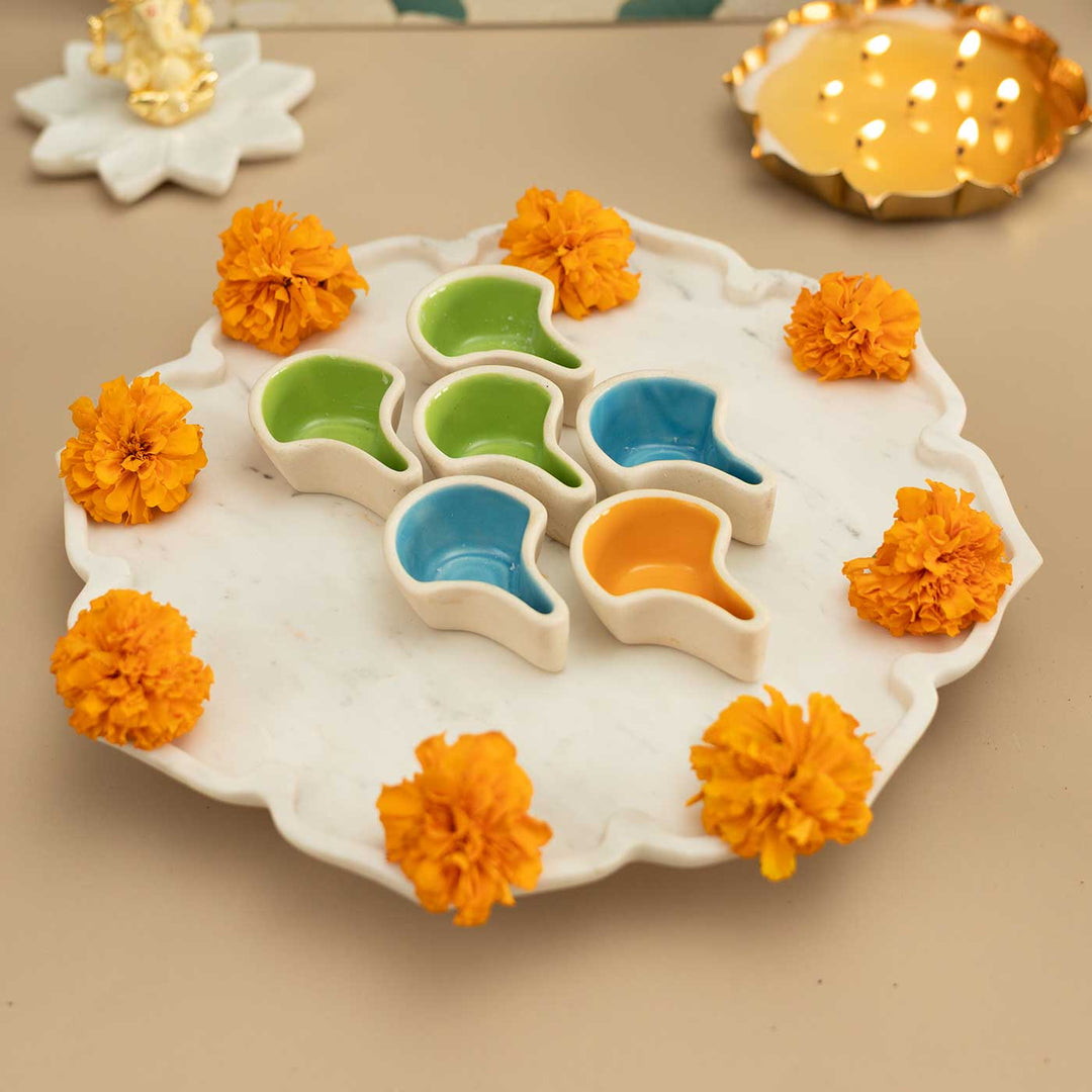 Set Of 6 | Handmade Deep Jyoti Ceramic Oil Lamp / Diya