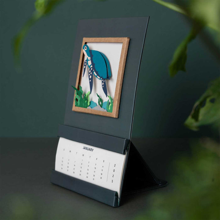 Handmade 3D Turtle 2026 Desk Calendar