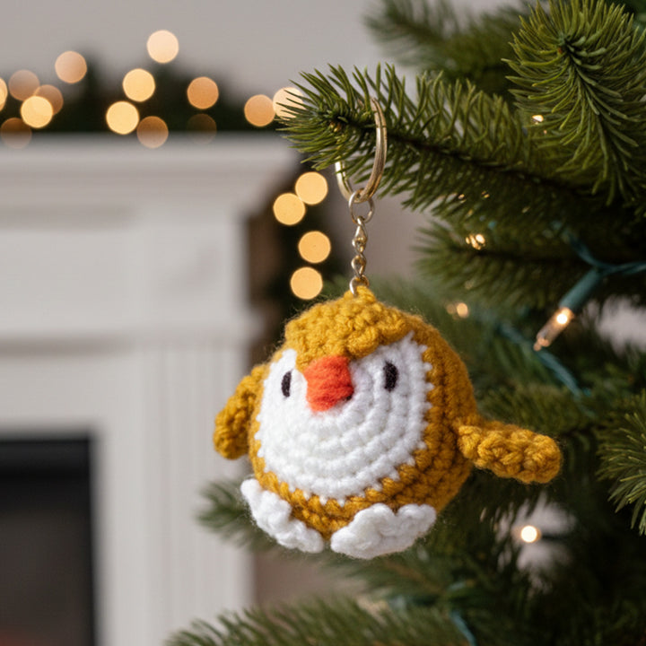 Handmade Crochet Penguin Ornament For Christmas Decoration