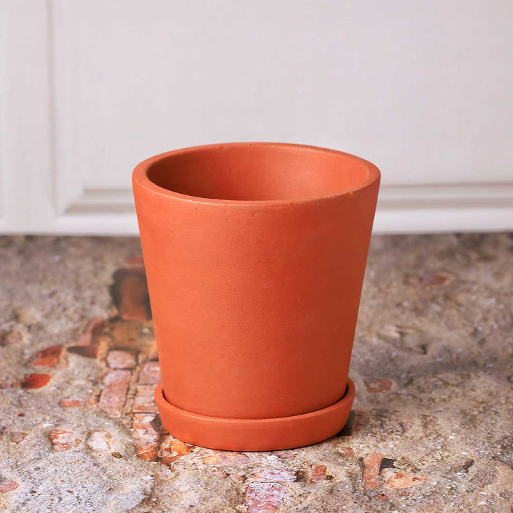 3.5 Inches | Handmade Small Cone Shaped Terracotta Planter Pots | Set Of 4