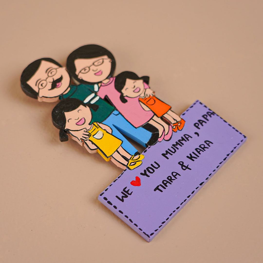 Personalized Family Theme MDF Wood Fridge Magnet