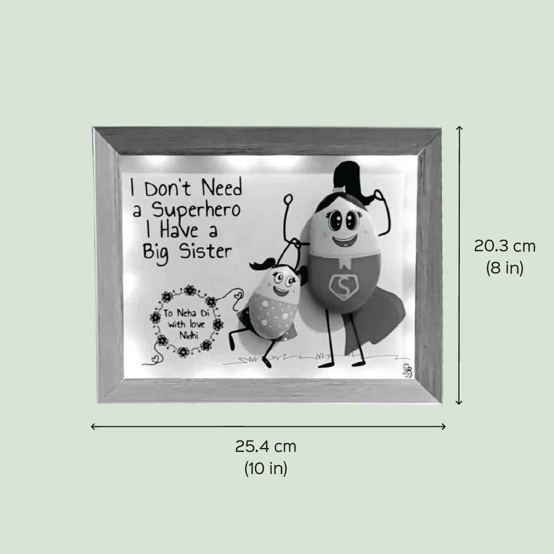 Personalized Pebble Art "Big Sister Love" Wooden Decorative Plaque For Siblings