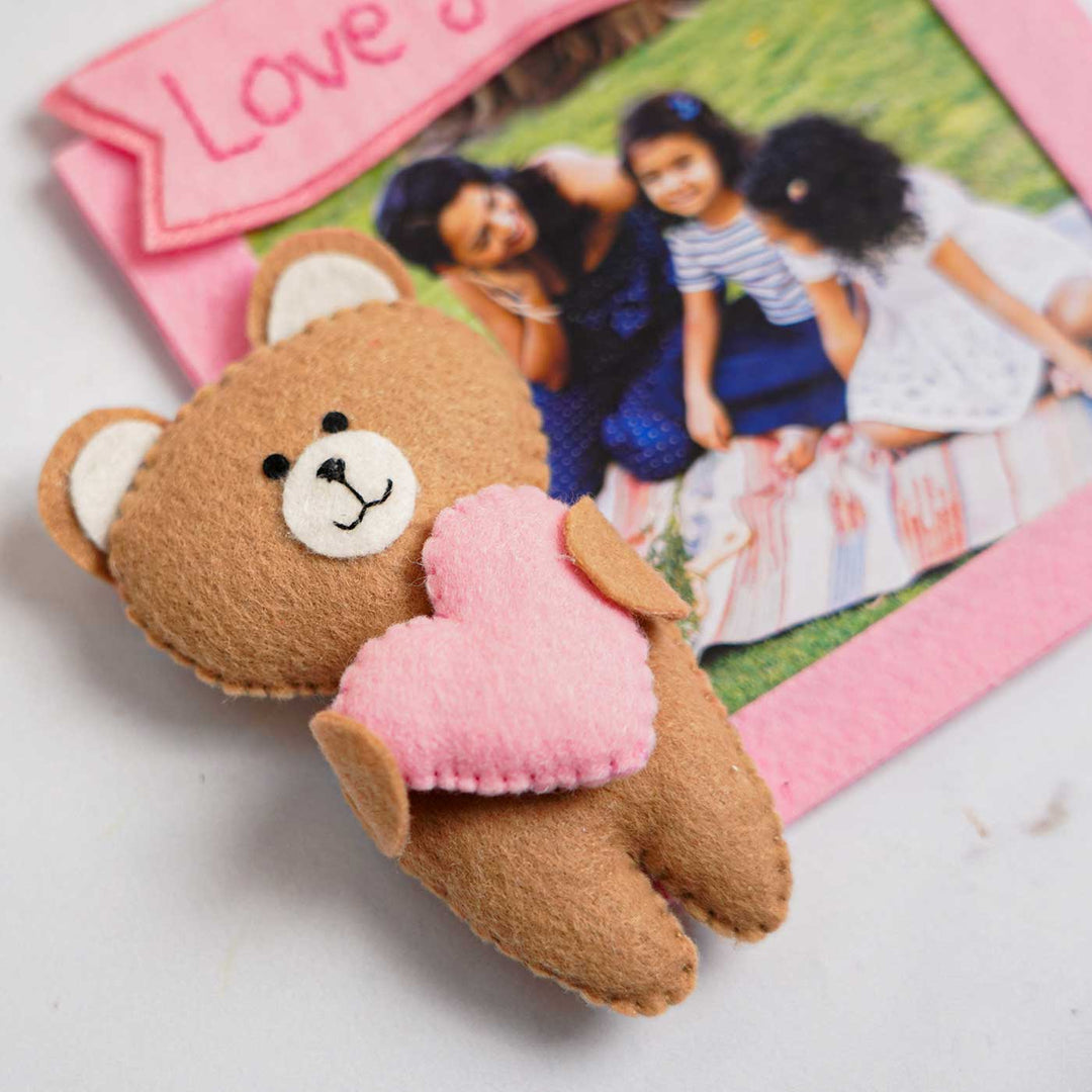Photo Personalized Handmade Teddy Theme Felt Fridge Magnet