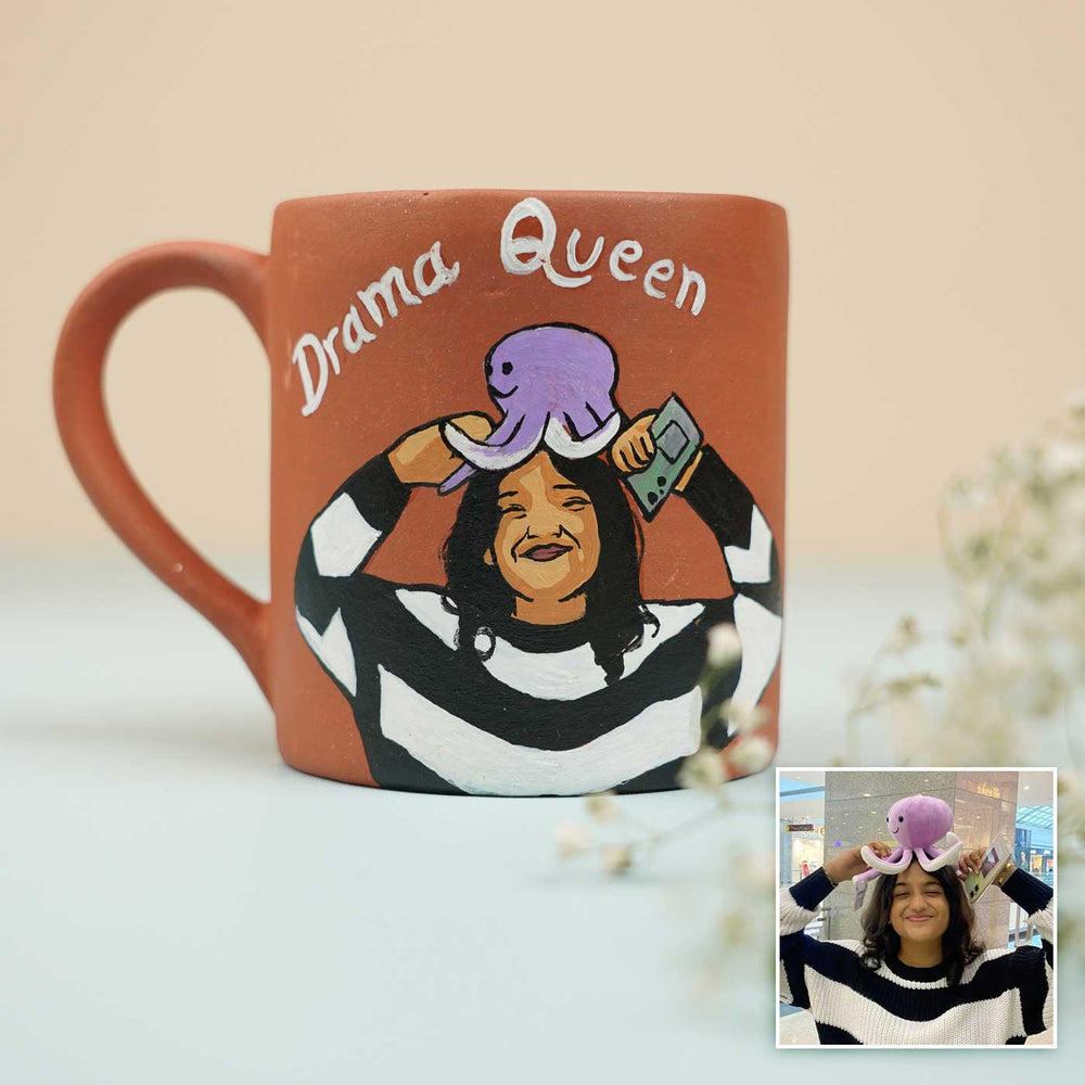 Photo Personalized Handmade Brother And Sister Theme Rakhi Hamper Includes 2 Mug 2 Rakhi - Mug Front View with Reference