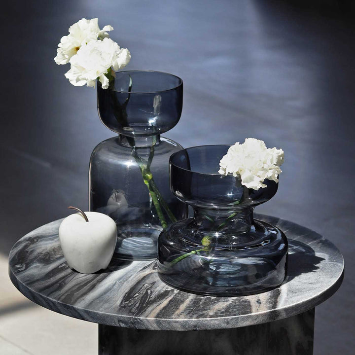 Handmade Ombre Slate Grey Glass Vase