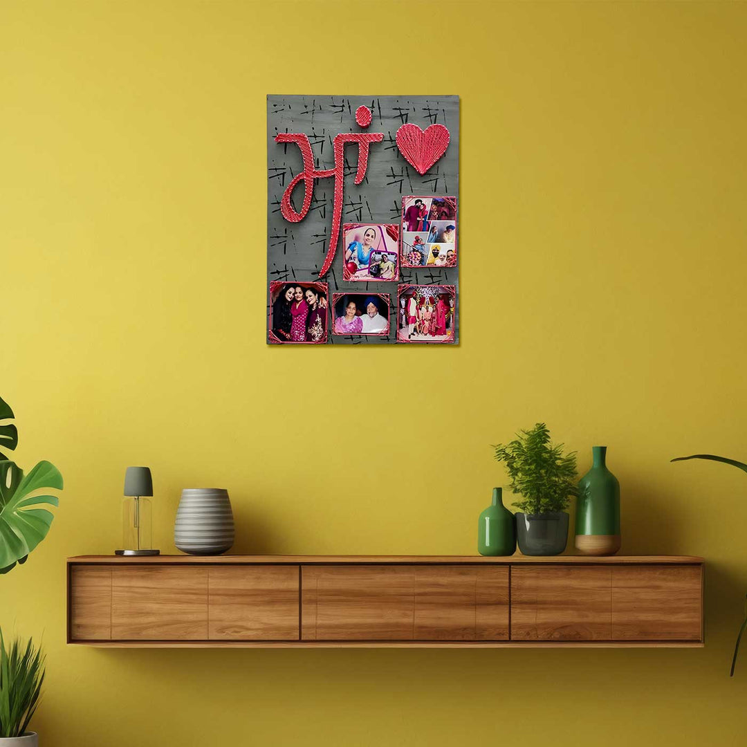 Photo Personalized Handmade String Art Maa Wooden Decorative Plaque For Mothers