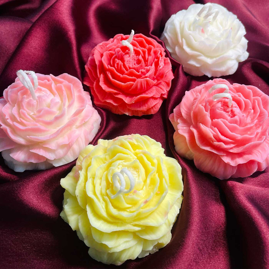 Handmade Peony Design Soy Wax Scented Candle