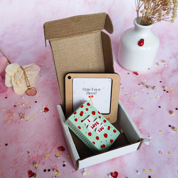 2 Pc | Photo Personalized Frame Magnet & Quirky Love Mini Love Box Magnet | Valentine’s Gifting
