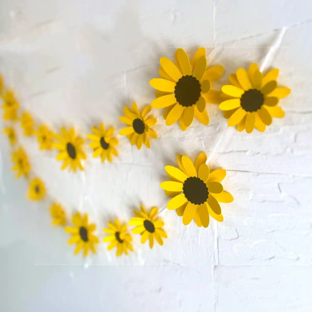 Yellow Sunflower Design Paper Bunting