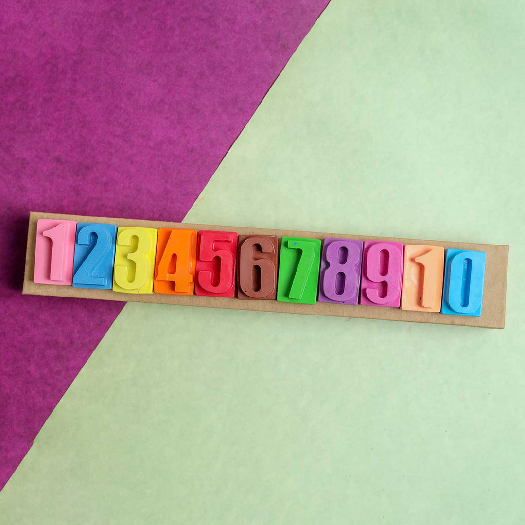 Handmade Non-Toxic Numbers 1 -10 Crayons | Set Of 11