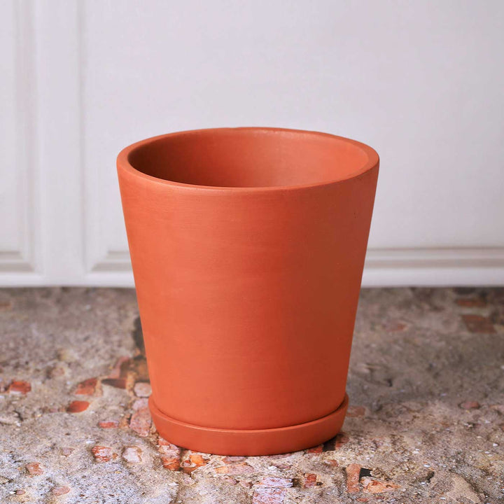 5.5 Inches | Handmade Medium Cone Shaped Terracotta Planter Pots | Set Of 3
