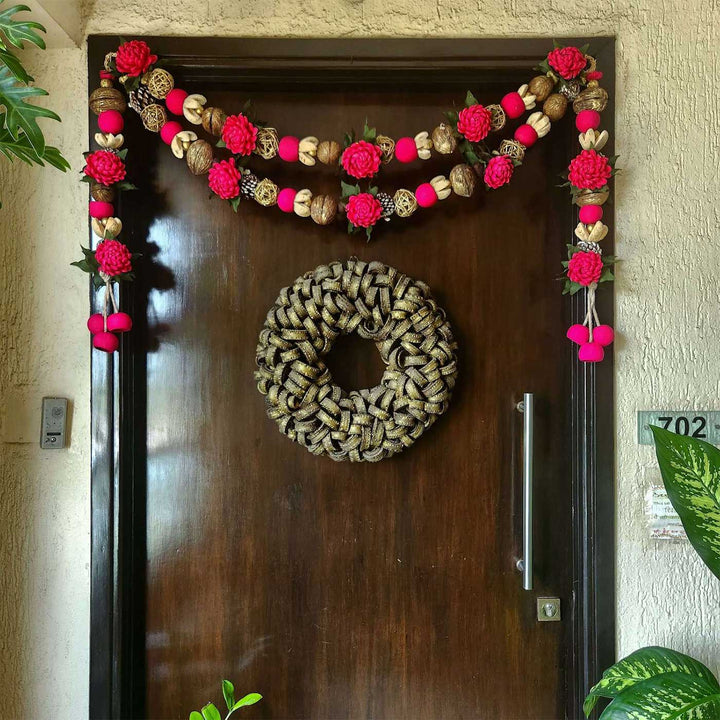 47 In | Handmade Grand Abundance Vaastu Red Toran And Latkan
