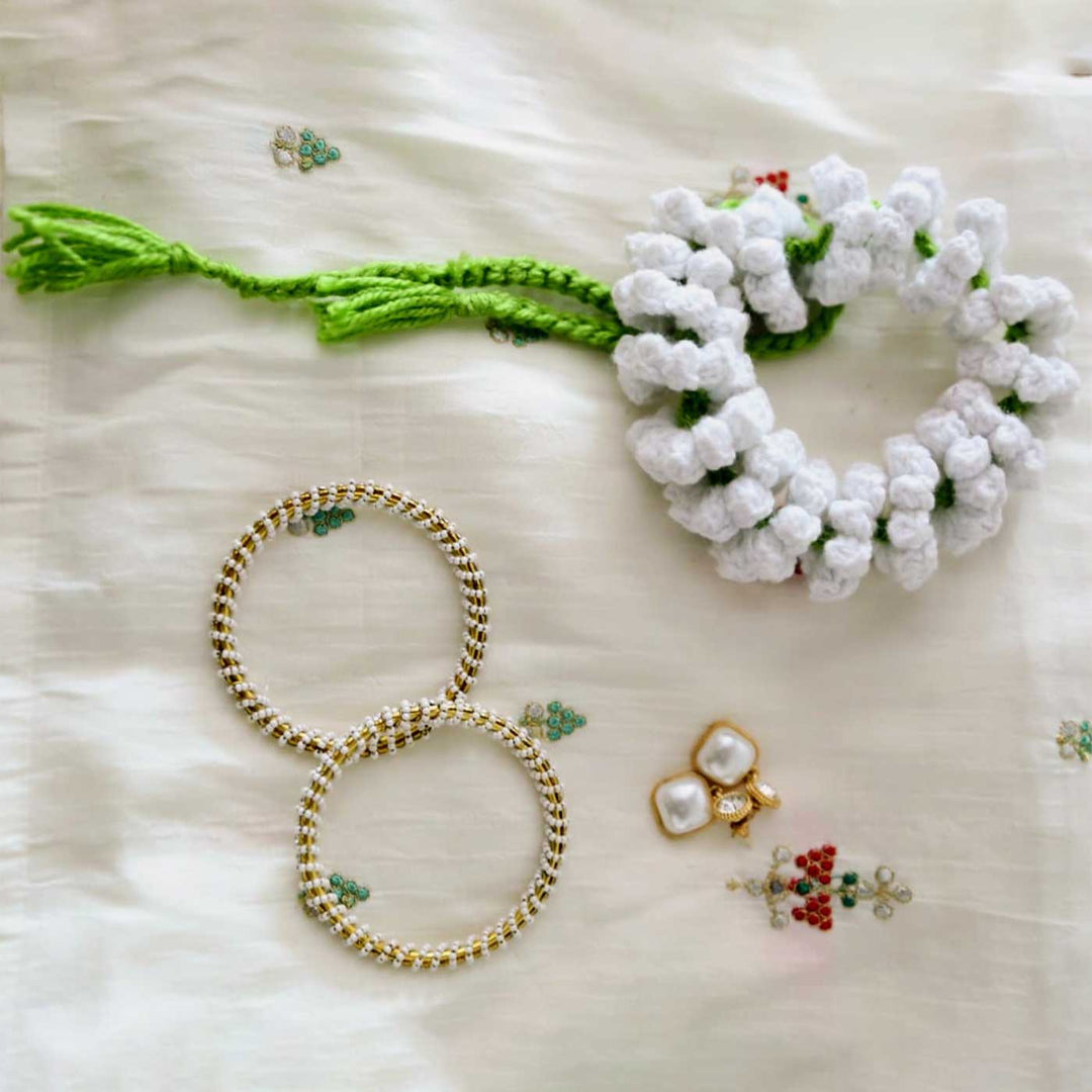 Handmade Crochet Gajra Design Acrylic Yarn Head Band