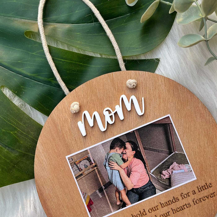 Photo Personalized Laser Cut Round Wooden Decorative Plaque