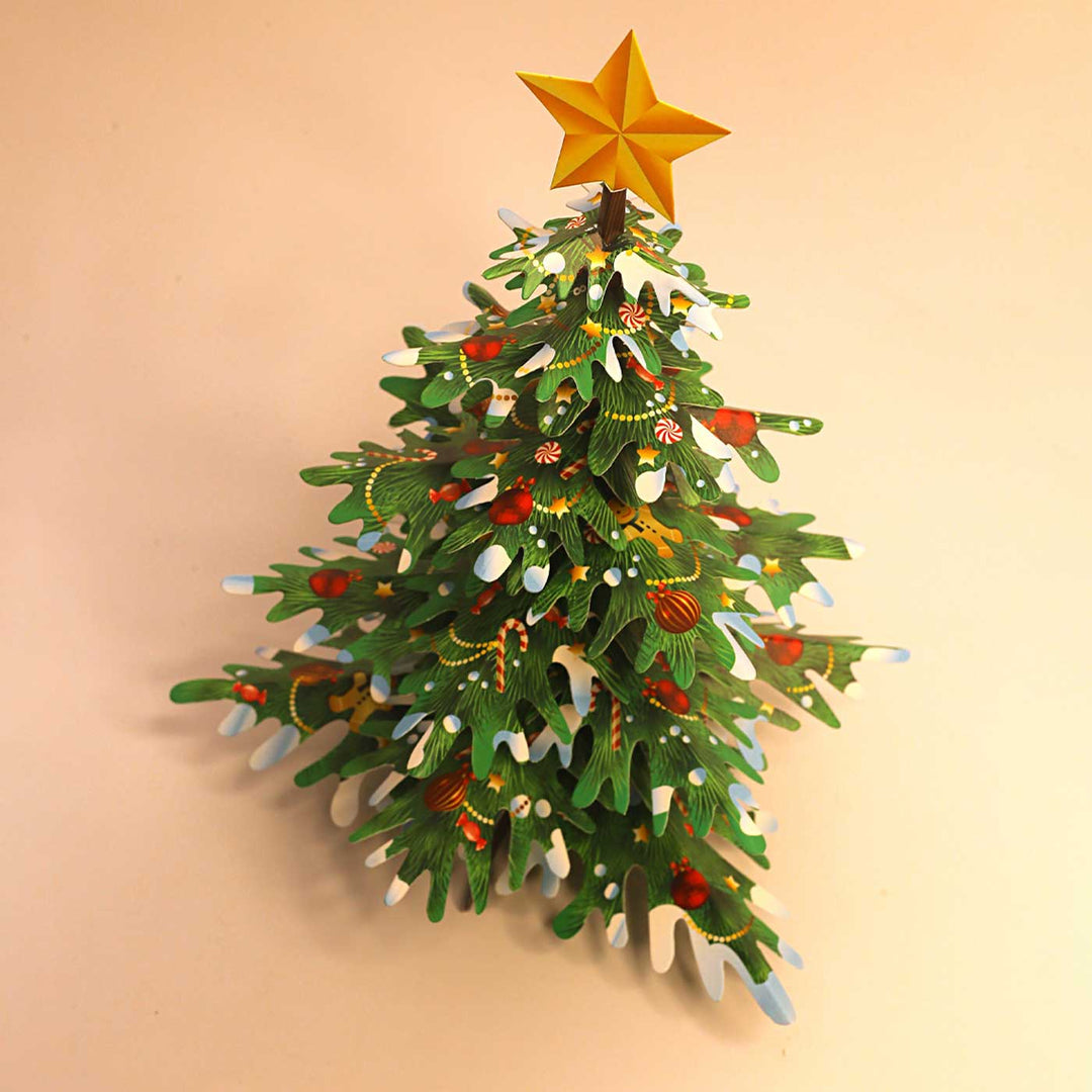 Handmade Printed Christmas Tree Design Paper DIY Kit