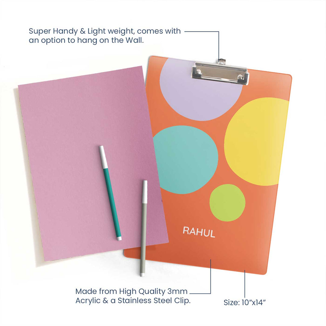 Personalized Zooboo Kids Theme Acrylic Clipboard