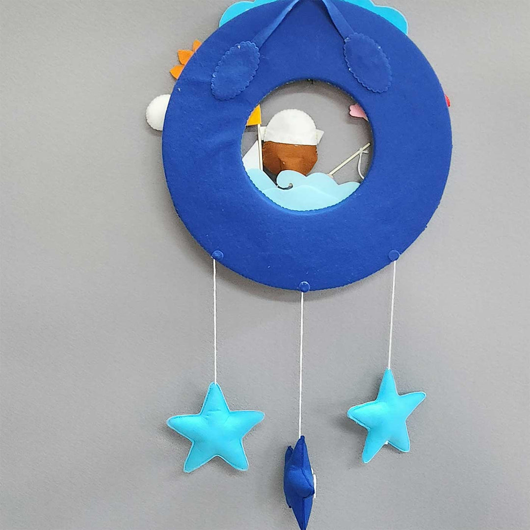 Personalized Fishing Theme Felt Kids Name Plate - Hanging on Wall Display