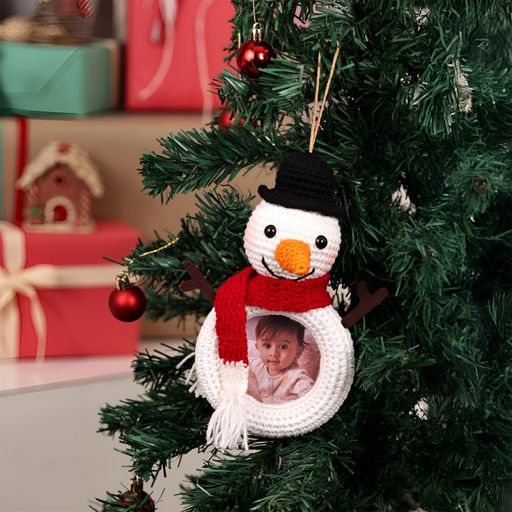 Handmade Snowman Crochet Ornament For Christmas Tree Decoration