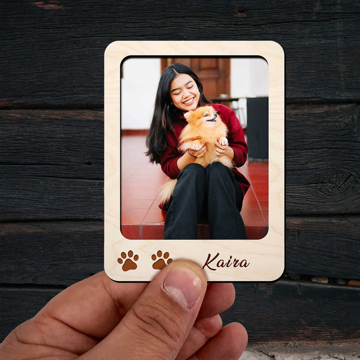 Photo Personalized Printed Pet Theme Wooden Fridge Magnet