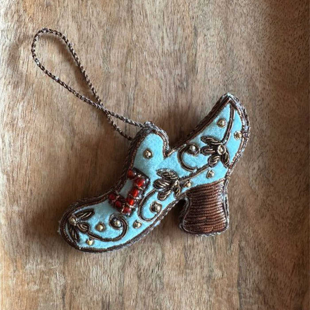 White Boot Cotton Premium Zardozi Ornament