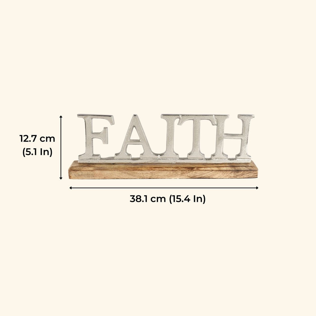 Handmade Silver 'Faith' Free Standing Showpiece