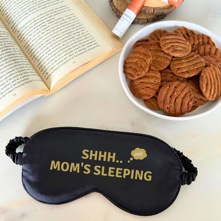 Customized Handmade Printed Mom Is Sleeping Satin Eye Mask For Mothers