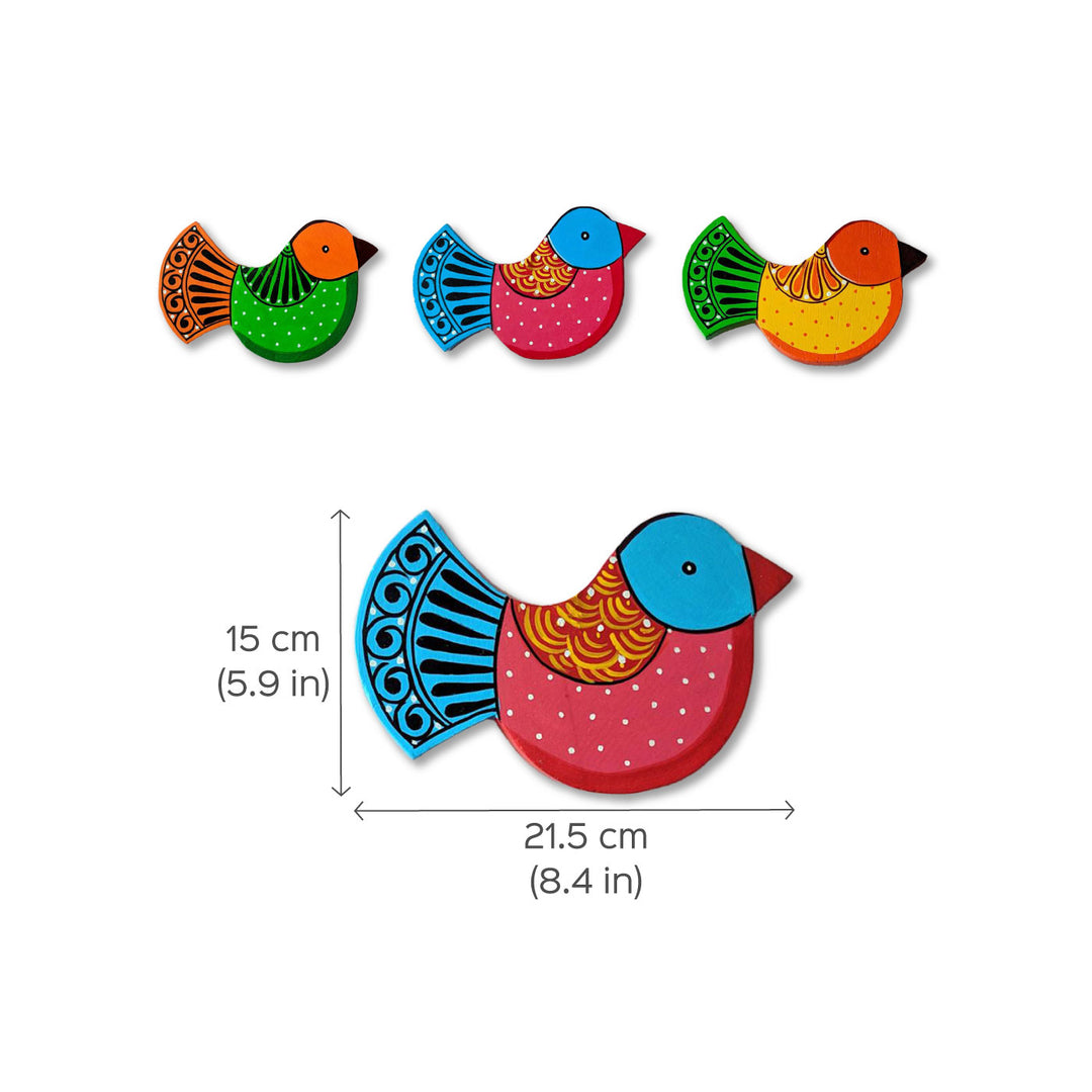 2 Pc | Handpainted Bird String Wall Hangings
