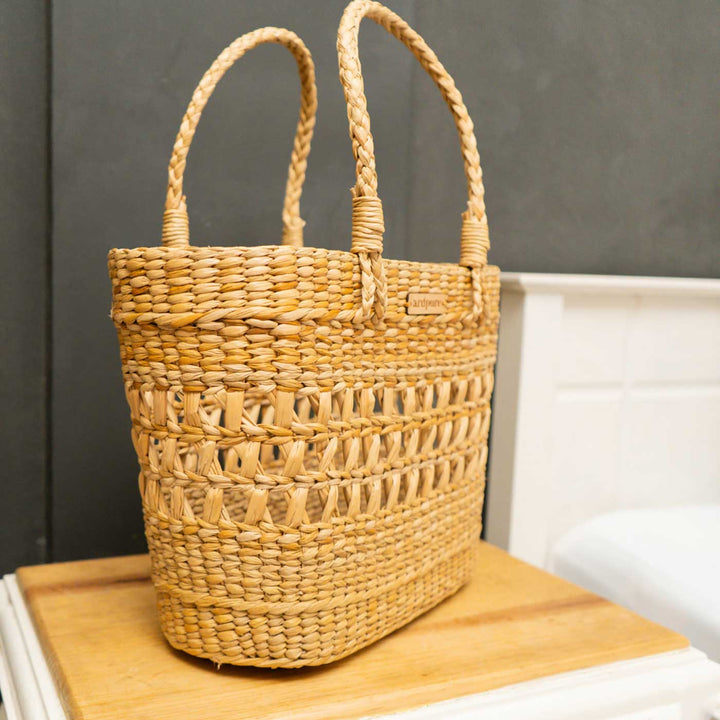 Handmade Water Reed Beach Tote Bag