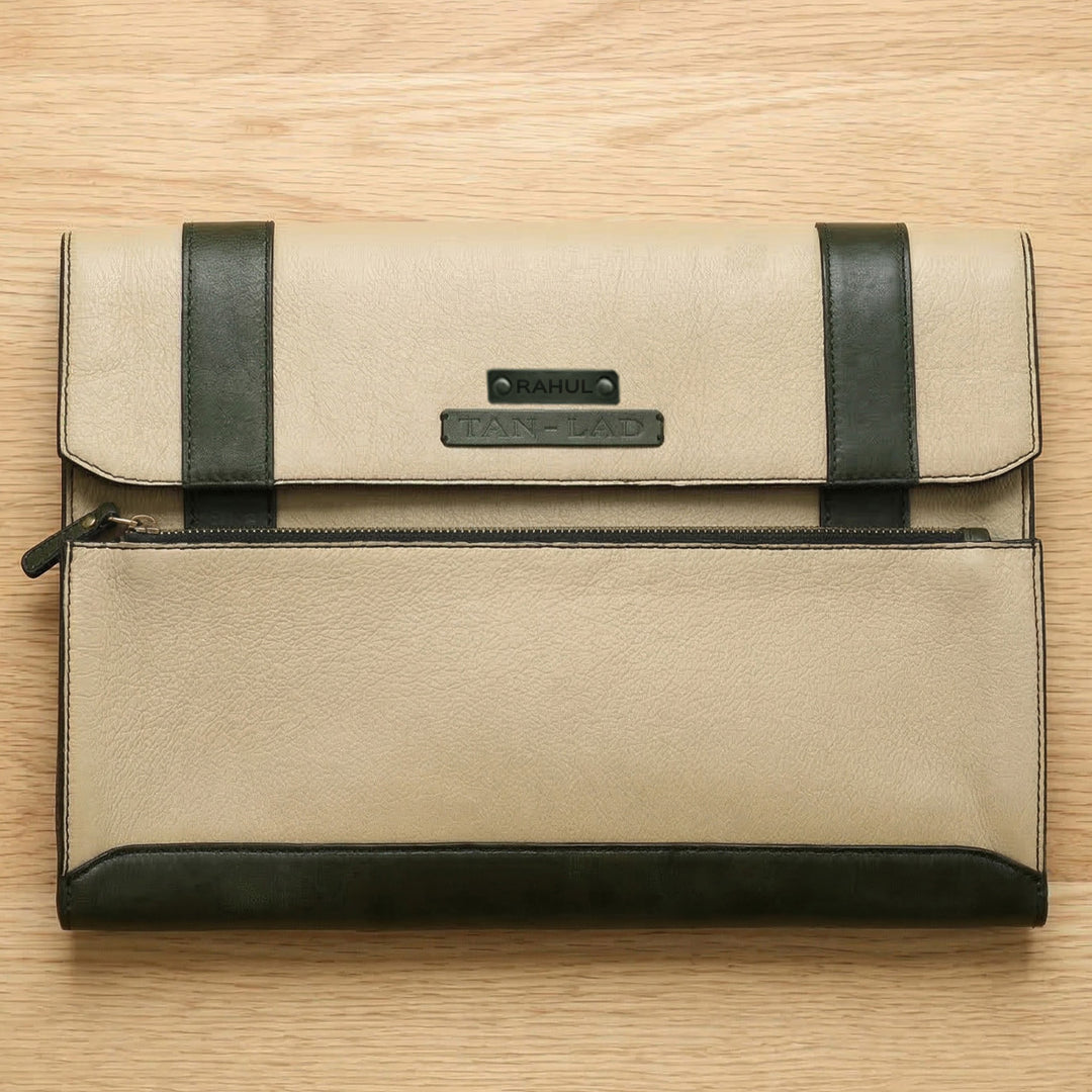 Personalized Off White Basta Leather Laptop Sleeve