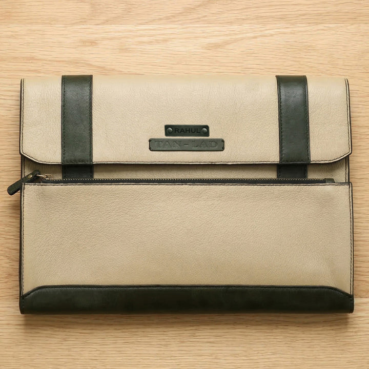 Personalized Off White Basta Leather Laptop Sleeve