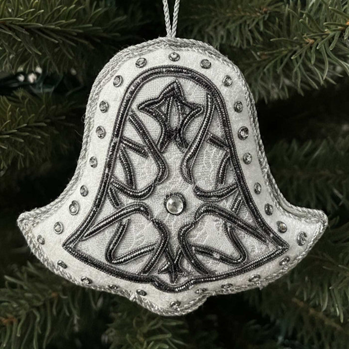 Silver Bell Cotton Premium Zardozi Ornament