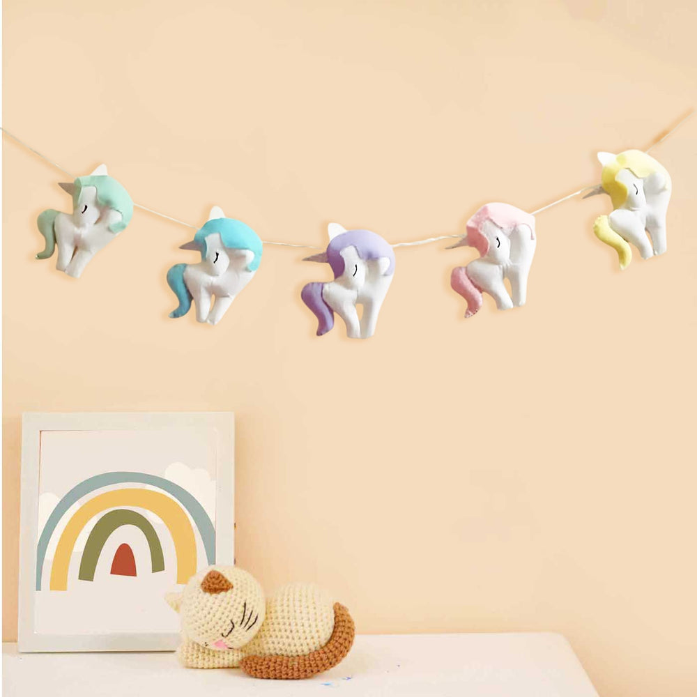 Unicorn Themed Felt Bunting For Kids - Unicorn Garland Hanging Display