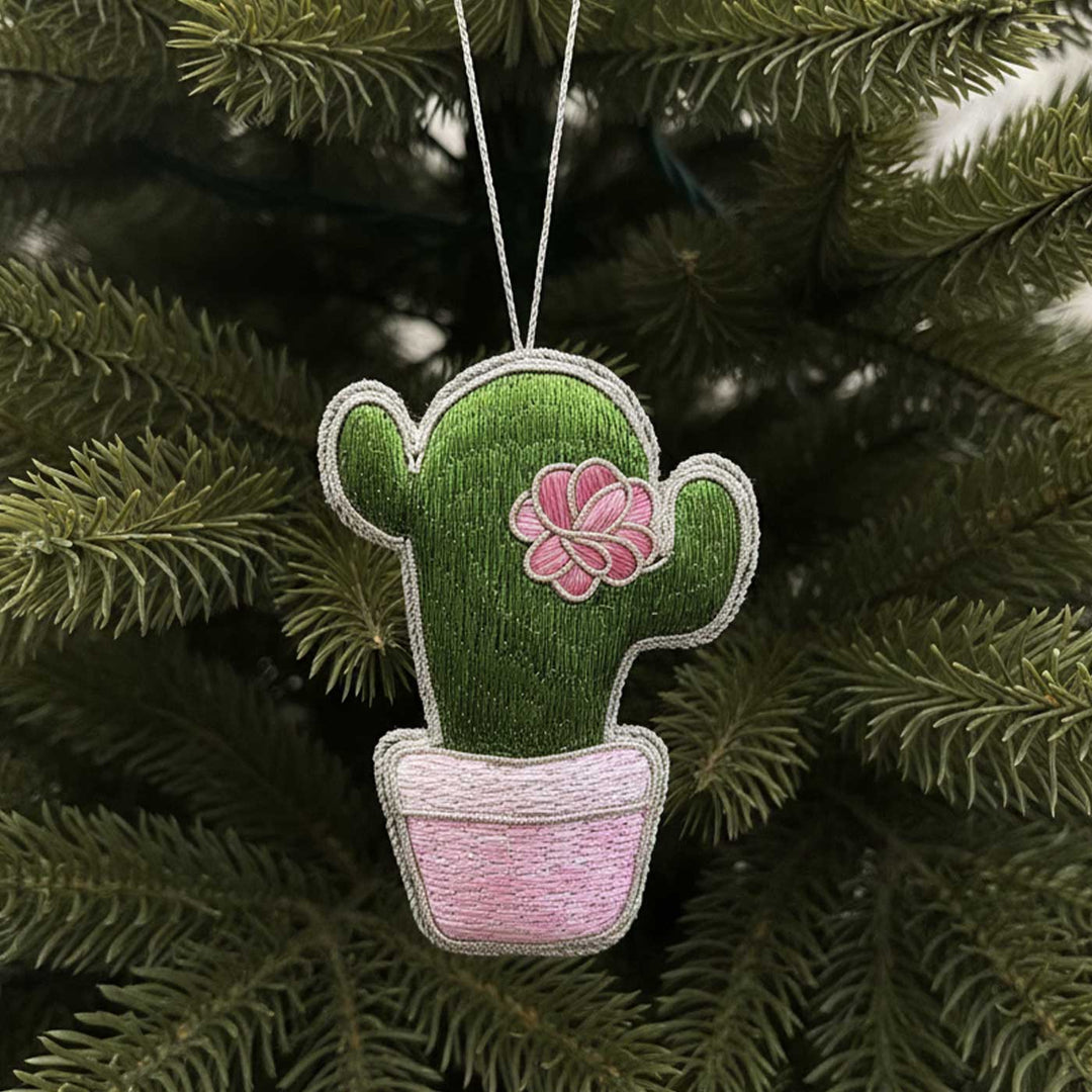 Cactus Sequin Handmade Premium Zardozi Ornament