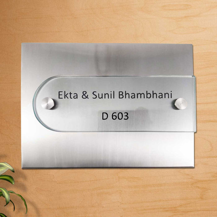 Personalized Engraved Minimalist Stainless Steel Name Plate