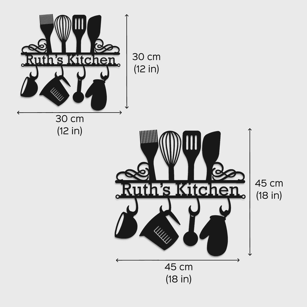 Personalized Handmade Laser Cut Utensils Theme Metal Decorative Plaque