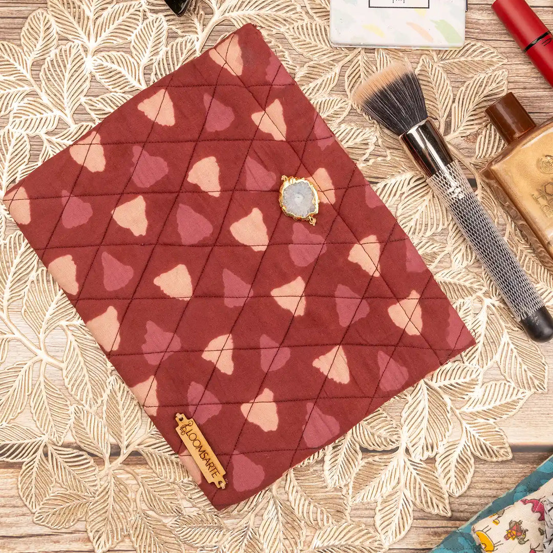 Red Cotton Ecofriendly Travel Pouch Chic & Compact | 9 x 7 inch