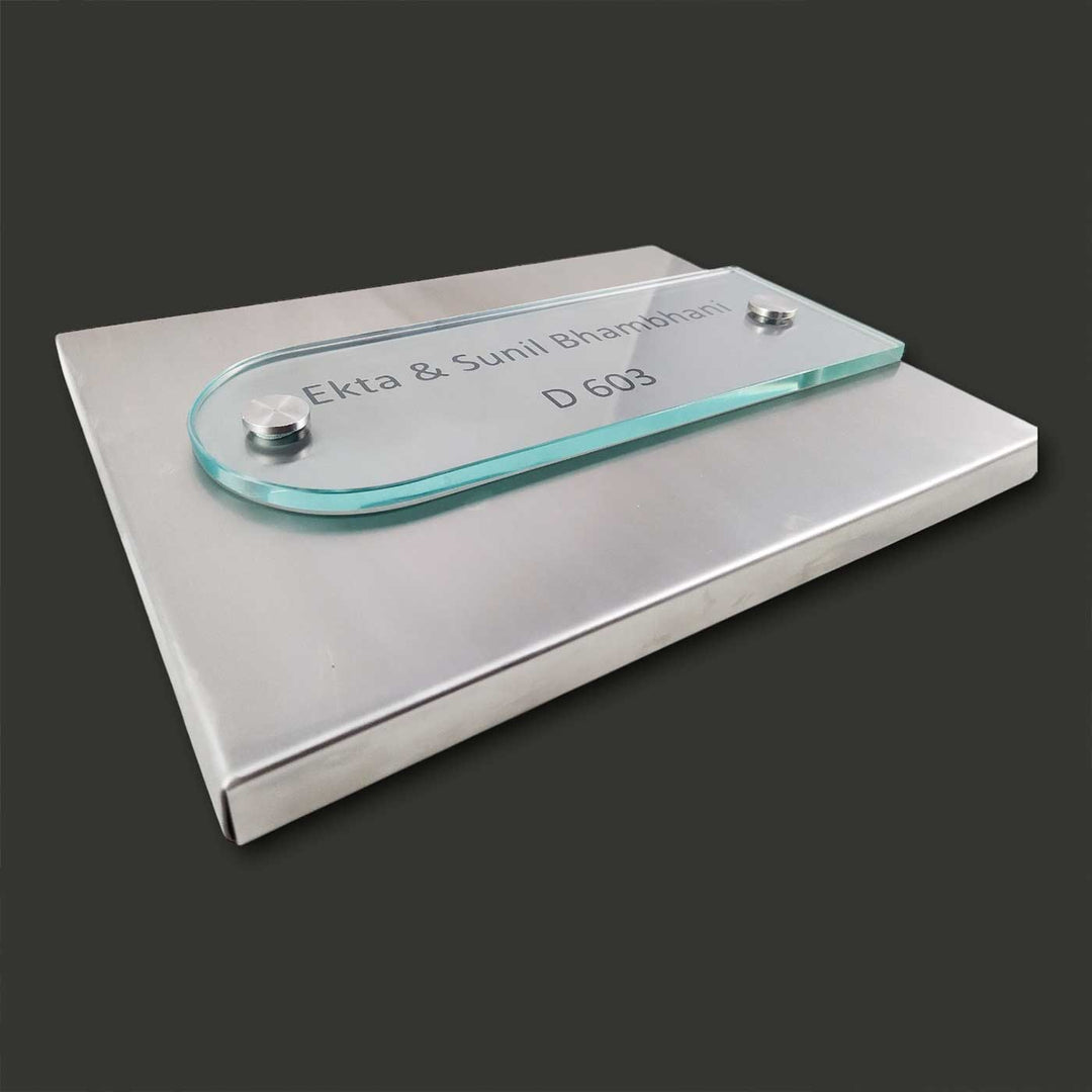 Personalized Engraved Minimalist Stainless Steel Name Plate