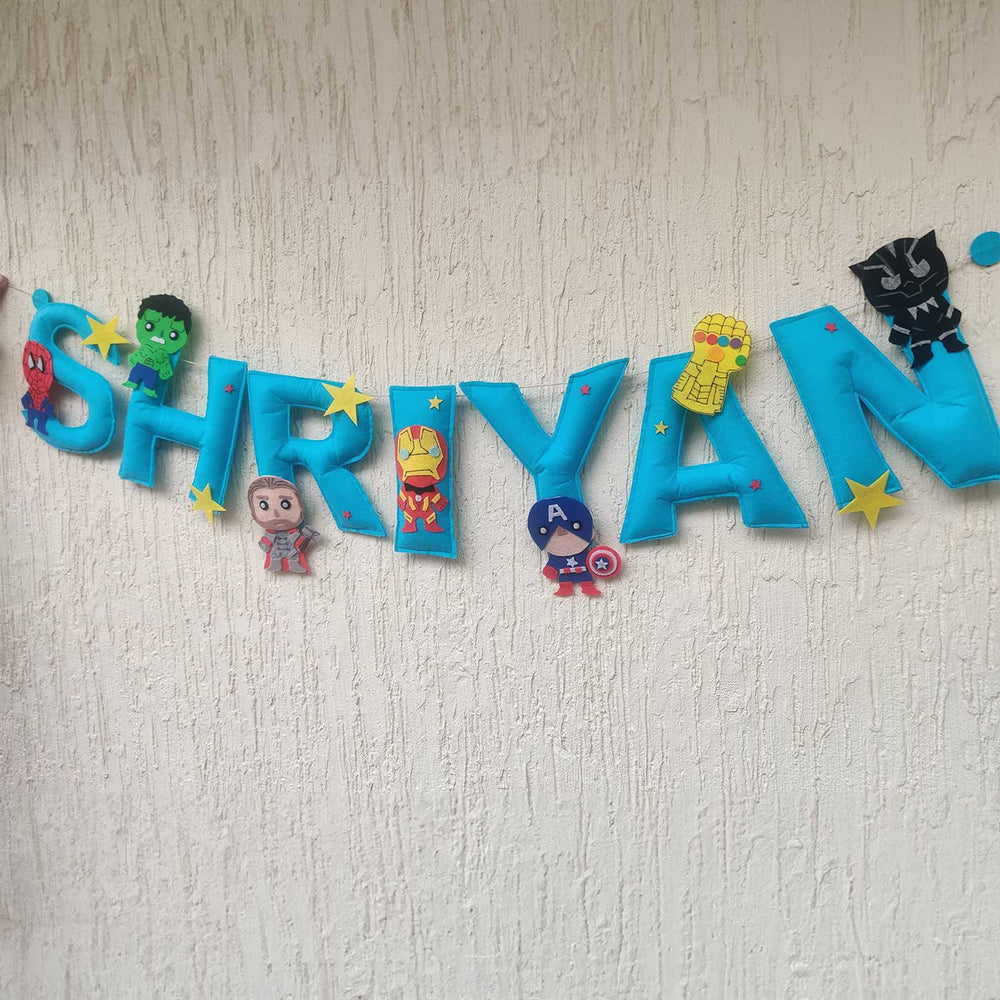 Handcrafted Personalized Avenger Superhero Bunting For Kids - Hanging Wall Garland Display