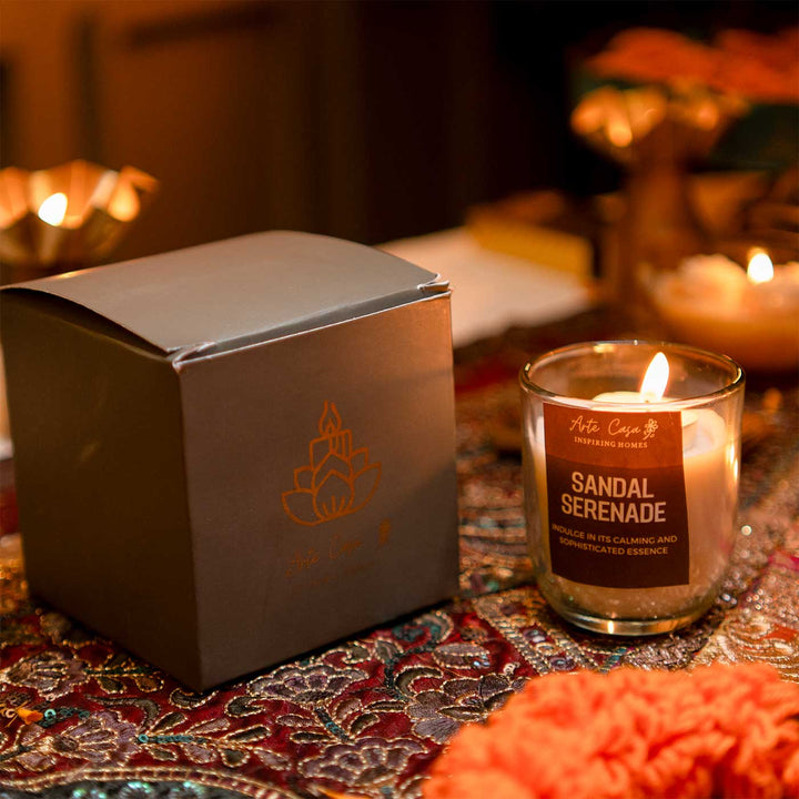 Sandal Serenade Scented Jar Candle With Gift Box