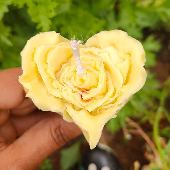 Handmade Heart Shaped Rose Soy Wax Candle