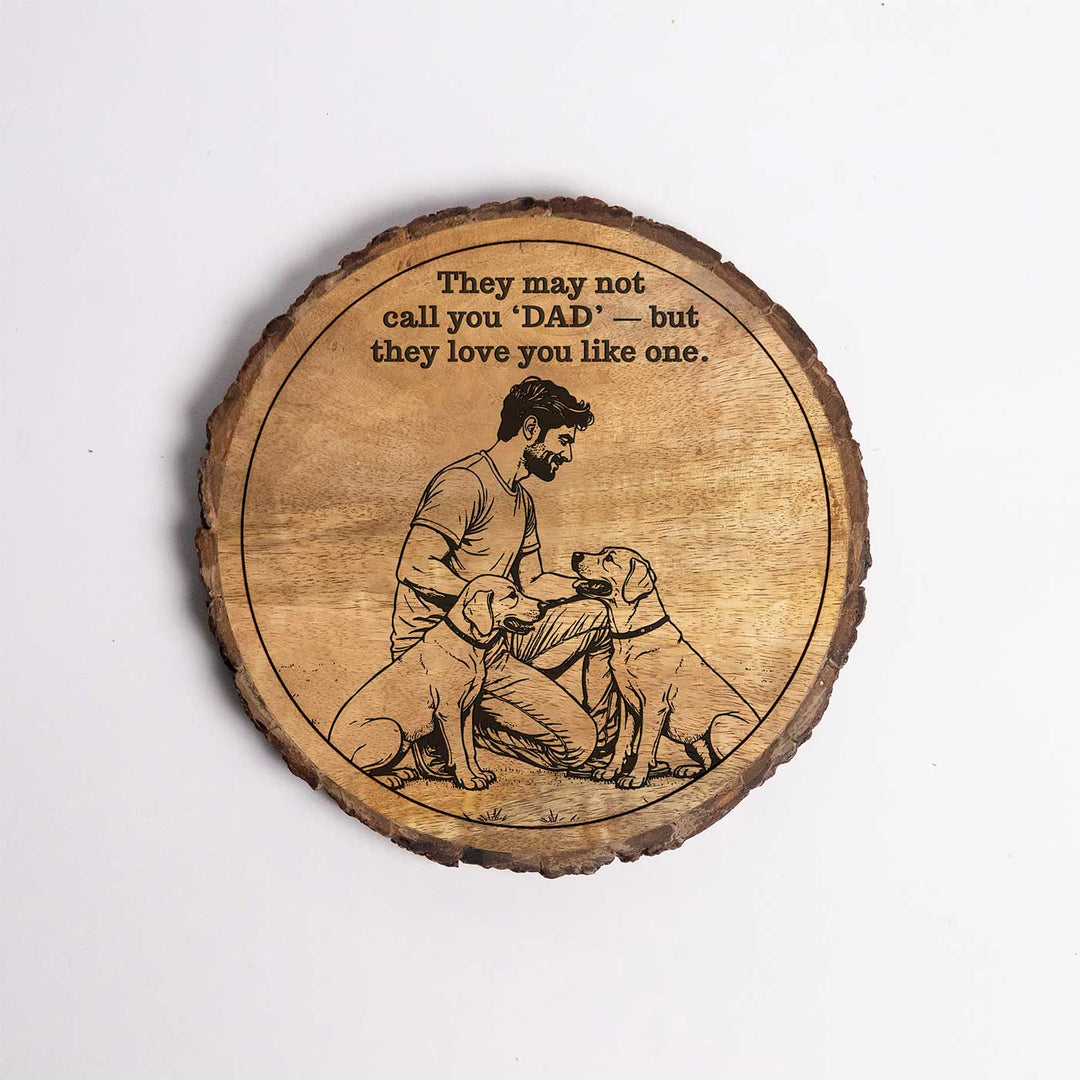 Personalized Hand Carved Engraved Pet Dad Theme Wooden Decorative Plaque