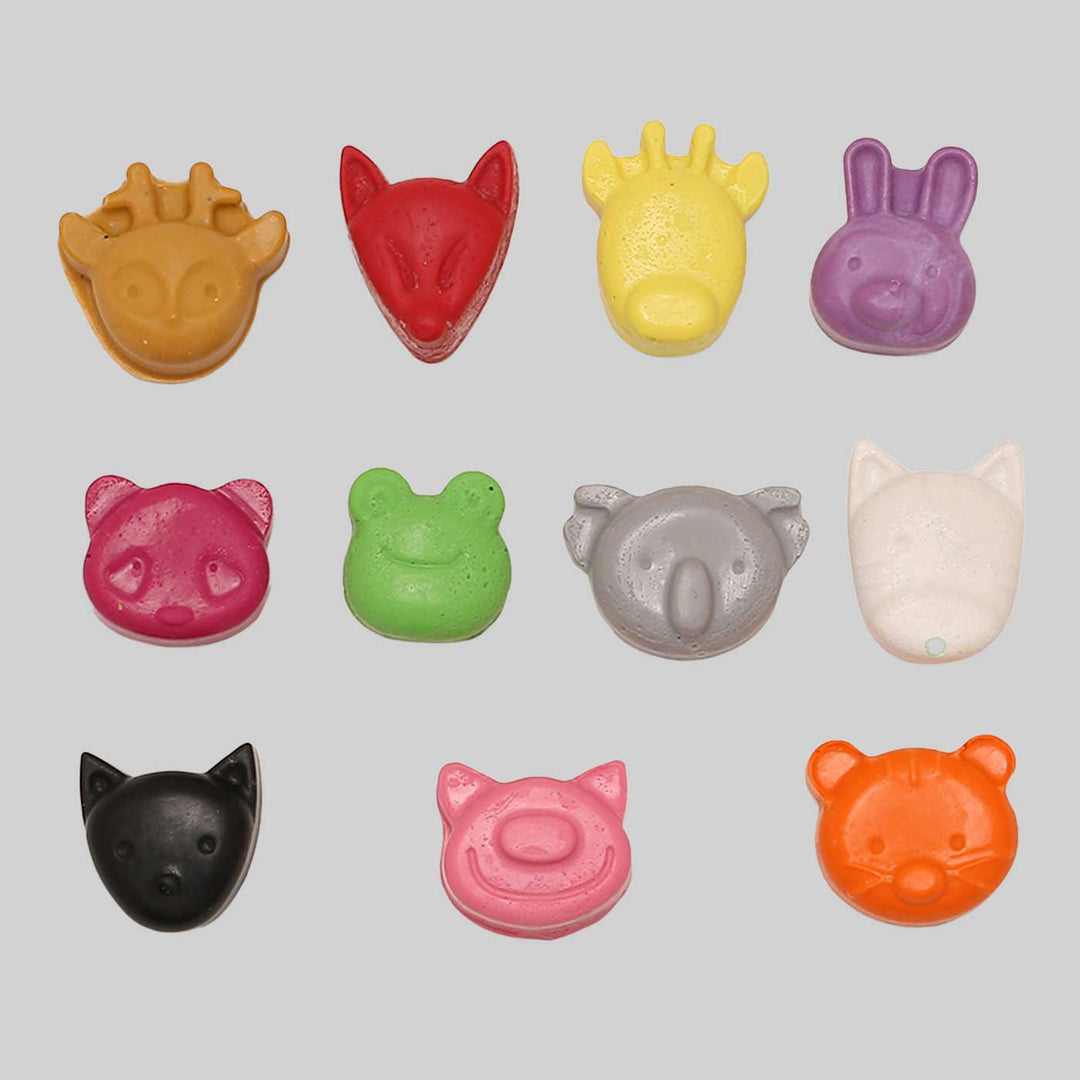 Handmade Non-Toxic Assorted Mini Animal Heads Crayons | Set Of 8