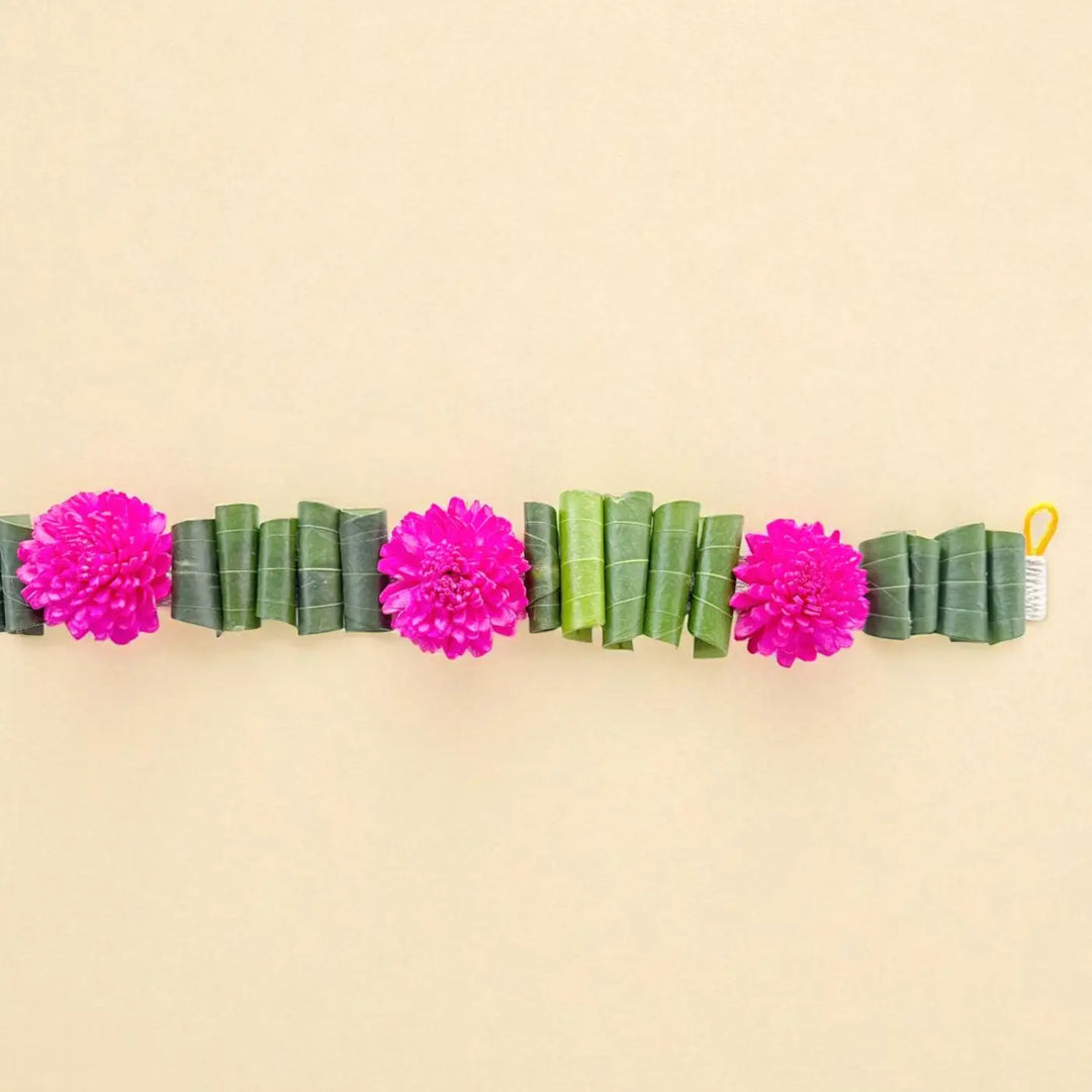 48 In | Handmade Pink Cow Motif Shola Flower Toran
