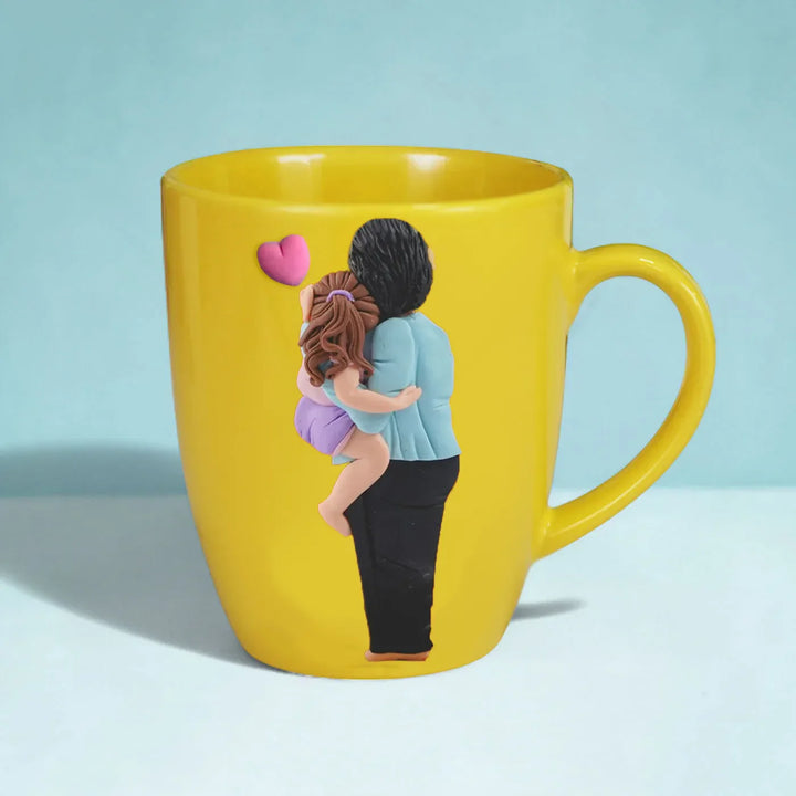 Customized Handmade Polymer Clay Parent And Child Mug