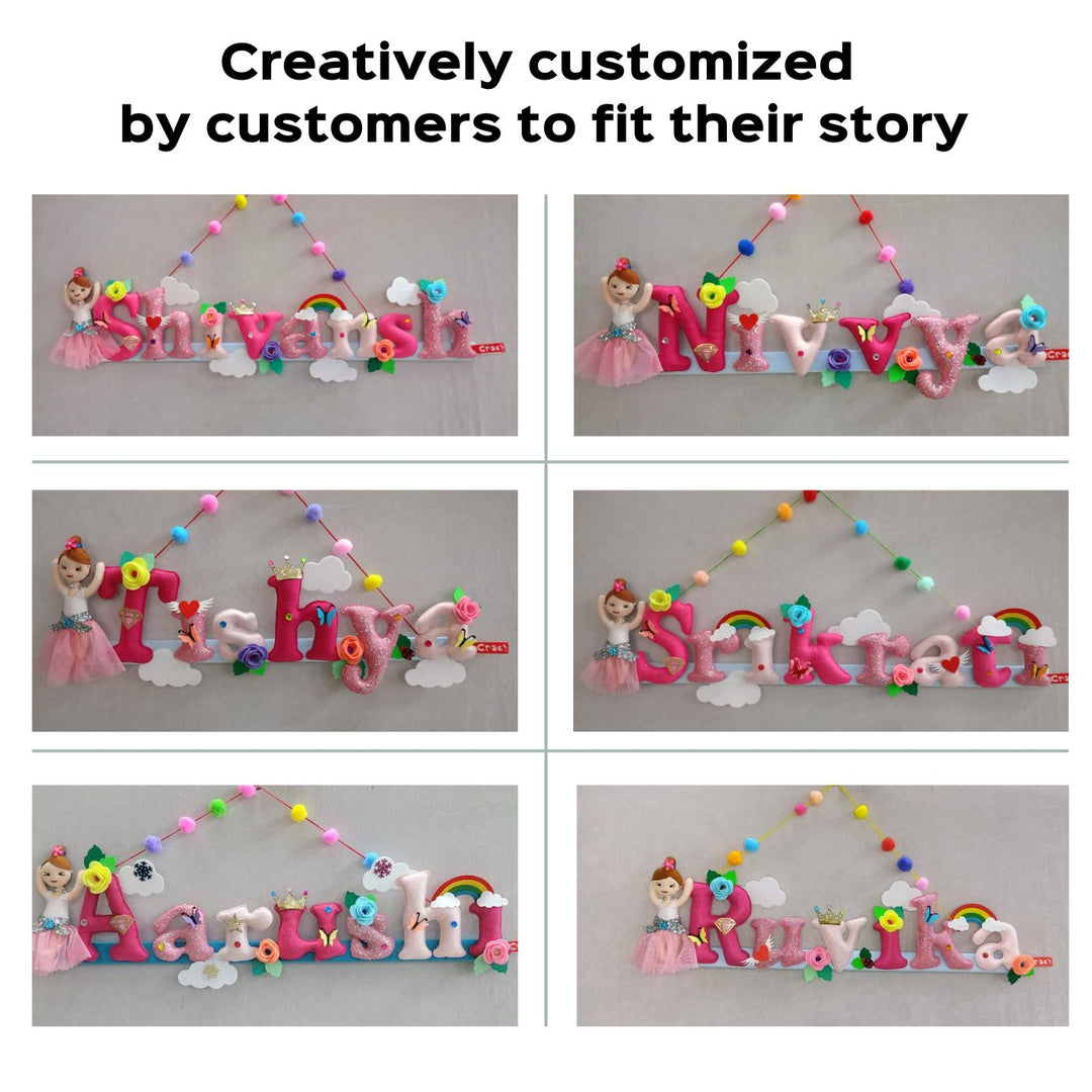 Ballerina Doll Name Plate For Kids - Name Personalization Examples Hanging