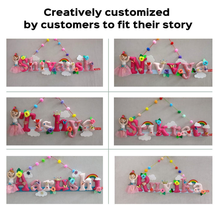 Ballerina Doll Name Plate For Kids - Name Personalization Examples Hanging