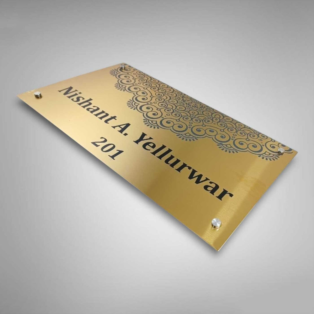 Personalized Engraved Modern Stainless Steel Name Plate